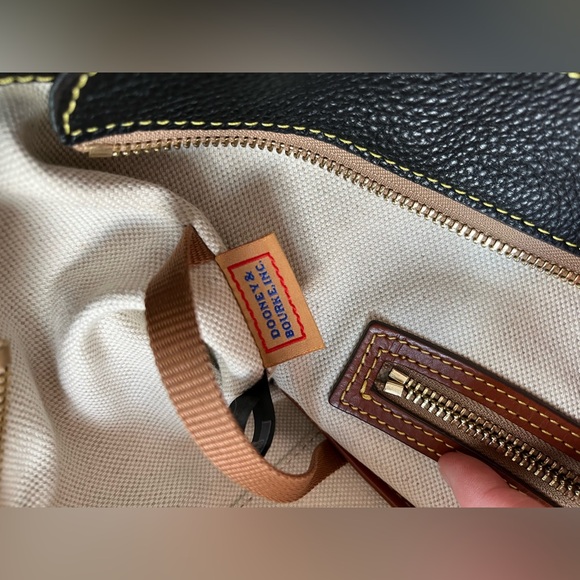 Dooney & Bourke Black and Tan Pebble Tote - Picture 9 of 16